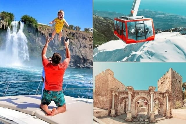 Antalya : Guided Old City Tour w/Cable Car&Waterfalls & Boat Trip