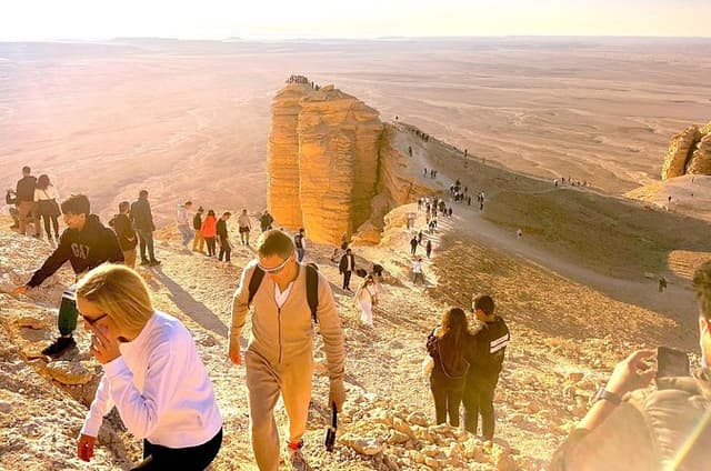 Sunset Edge of the World with Deers & Camels 4x4 Adventure Riyadh