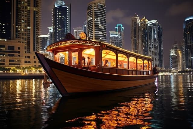 Luxury Dhow Dinner Cruise at Dubai Marina with Dinner & Transfers