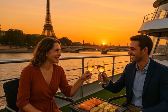 Seine River Rooftop Boat Cruise Aperitif with Drinks