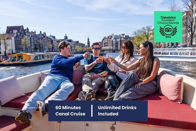 Guided Amsterdam Canal Cruise – Snacks & Drinks on board(1 Hour)