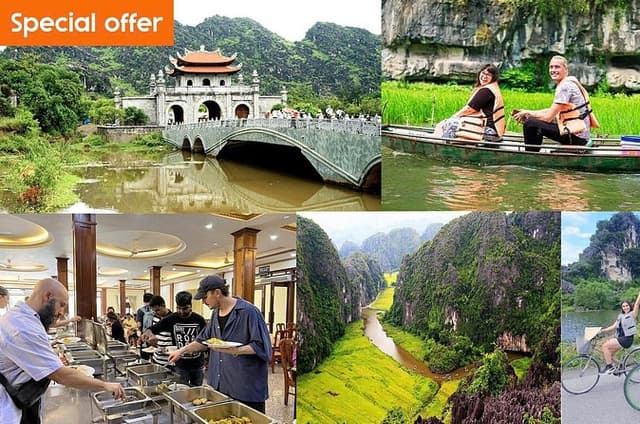 From Hanoi: Hoa Lu - Tam Coc boating - Cycling & Mua Cave visit