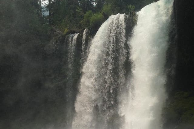 Eugene area Waterfalls & the McKenzie River in a Tesla