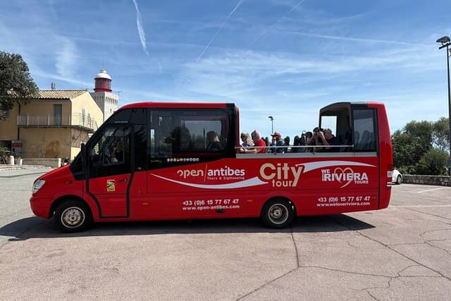 Visit of Antibes Juan-Les-Pins by convertible bus