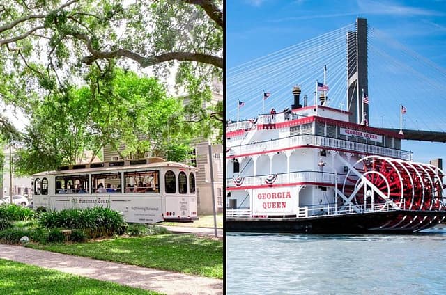 Land and Sea: Savannah Historic Trolley Tour and Cruise