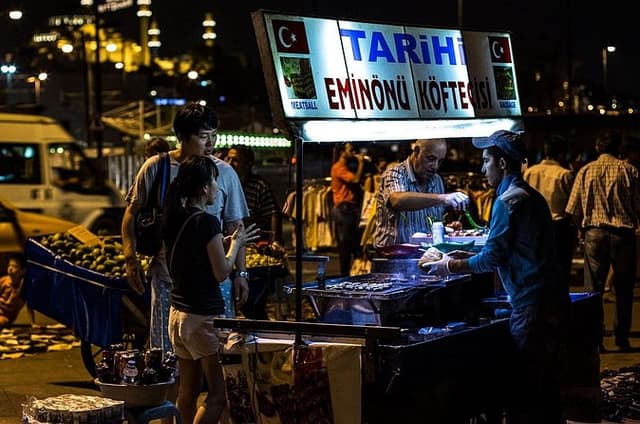 Istanbul Night Street Food and City Lights Walking Tour