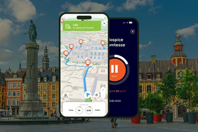Lille Audio guided walking tour 2h30 and 22 audio commentary