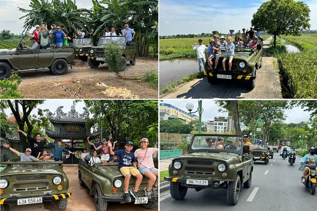 Hanoi Jeep City Highlight, Backstreet, Train Street, Countryside