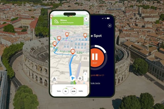 Nîmes Audio guided walking tour 1h10 and 18 audio comments