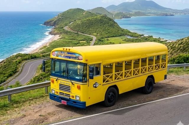 St.Kitts Big Banana Half Day Island Tour with Beach Time & Drinks