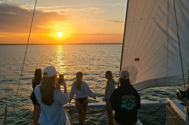 Luxury Sunset Sail on Serendipity Catamaran in Charleston