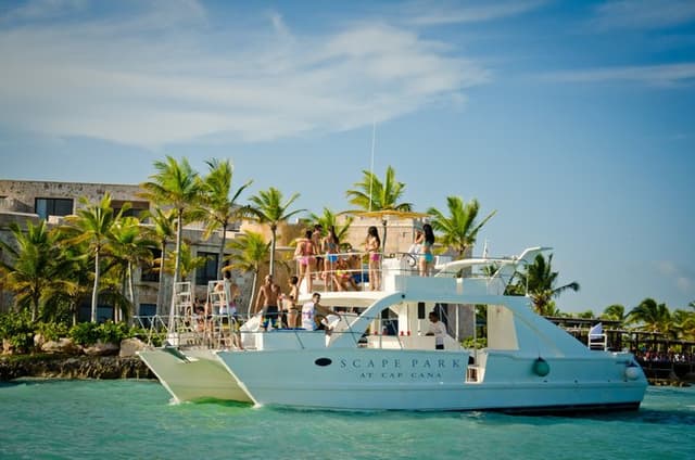 Cap Cana Catamaran, Beach Club Lunch and Cenote Tour