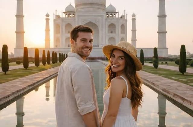 From Delhi: Taj Mahal Sunrise Skip the line ticket & 5* Breakfast