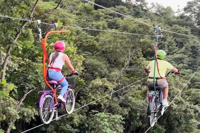 Ride the sky and Epic bicycle zipline tour