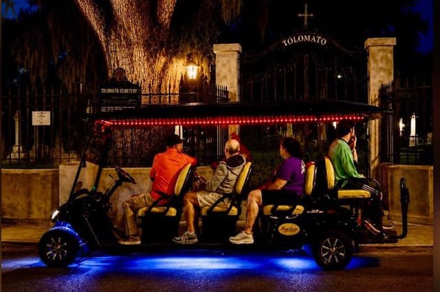 St. Augustine Ghost Tour on Premium Golf Cart with PiCk Up