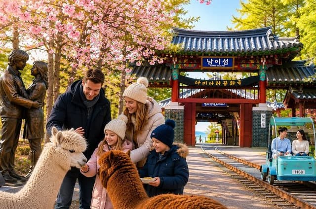 Private Tour to Alpaca world &Nami Island& Railbike with Tickets