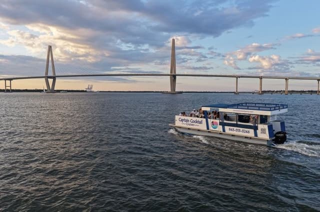 Charleston Harbor Sunset Cruise Scenic Views and Dolphin Spotting