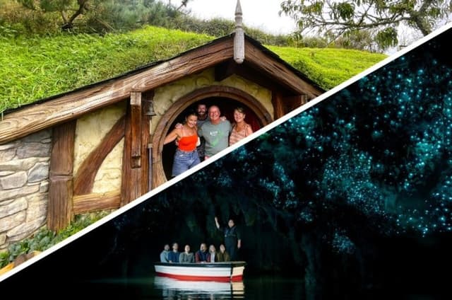 Hobbiton & Waitomo Caves Day Tour with Lunch from Auckland