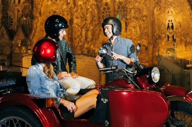 Sunset & Night Tour of Barcelona by Sidecar Motorcycle