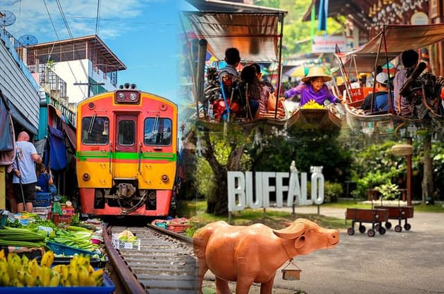 Day Trip to Bangkok Floating Market & Maeklong Railway