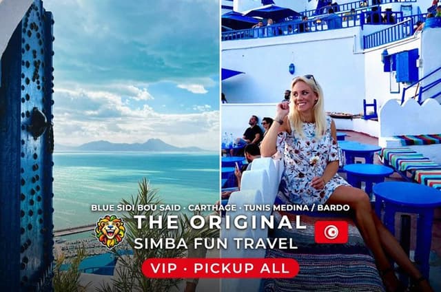 Fun VIP: Tunis Medina/Bardo + Sidi Bou Said + Carthage Pickup All