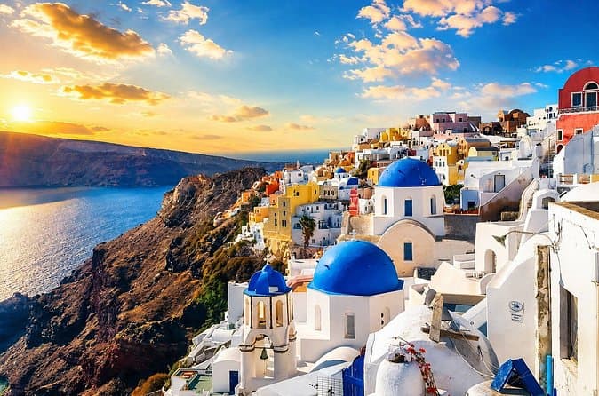 Santorini Flying Dress Photoshoot: Aerial Views