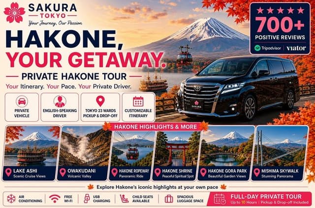 Hakone Private & Custom Day Tour with English Driver