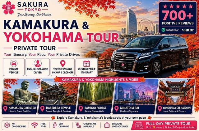 Kamakura & Yokohama Private and Custom Tour with English Driver