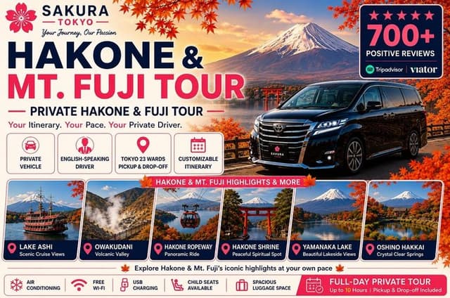 Hakone & Mt Fuji Private Custom Tour with English Driver