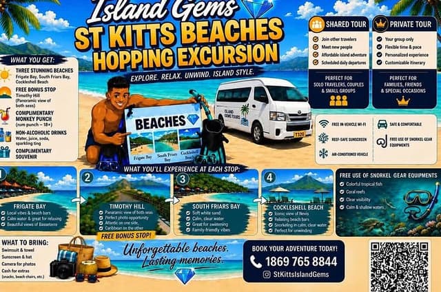 St. Kitts: Best of Beaches Beach Hopping Tour"