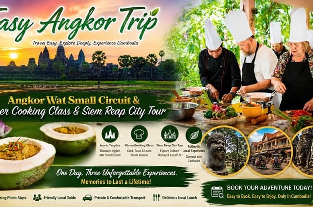 1 Day Private Siem Reap City Tour & Khmer Cooking Class