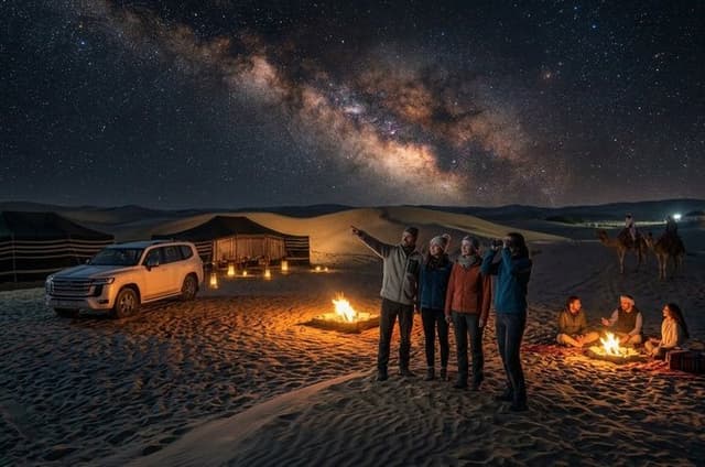 Doha Night Desert Safari: Dune Bashing, Camel Ride & Stargazing