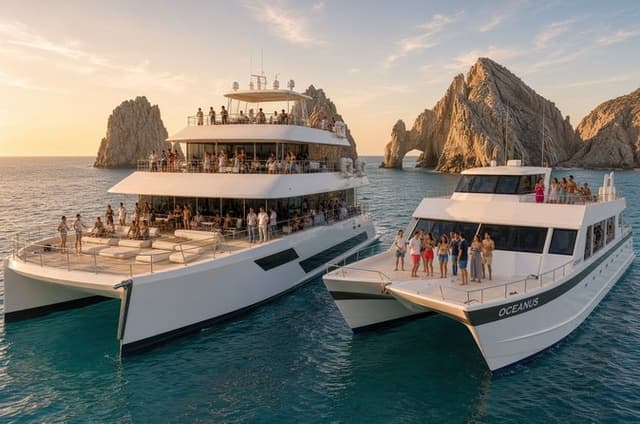 Cabo Adventure TwentyFive or Oceanus Sunset or Snorkel and Pickup