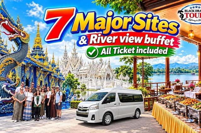 ChiangRai Guided 7 Major Sites+Buffet Lunch #All ticket included