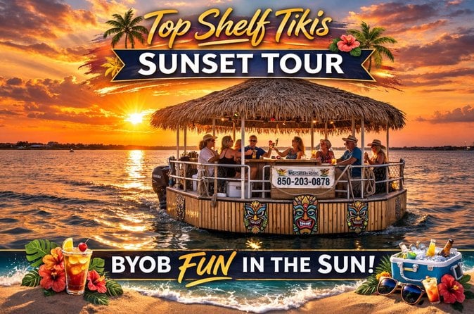Sunset Tailfins Tiki Boat