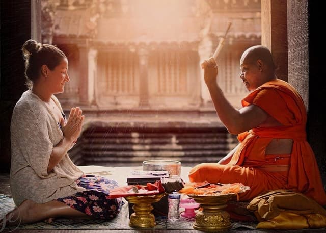 Authentic Spiritual Water Blessing Ritual in Siem Reap