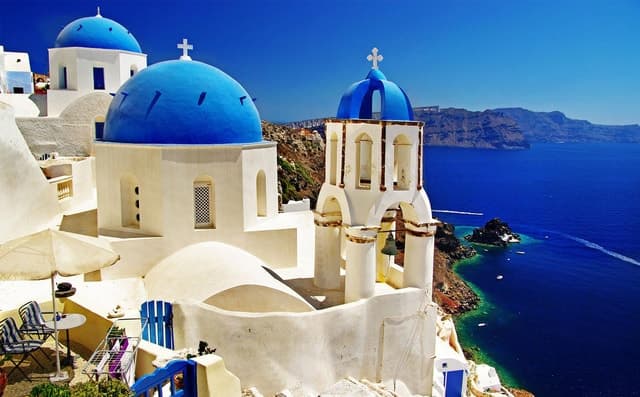 Santorini Flying Dress Photoshoot