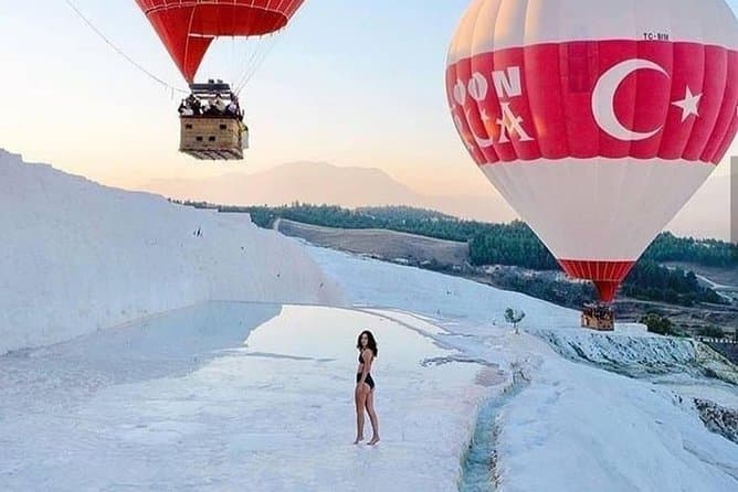 Denizli Sunrise Balloon Over Pamukkale Views