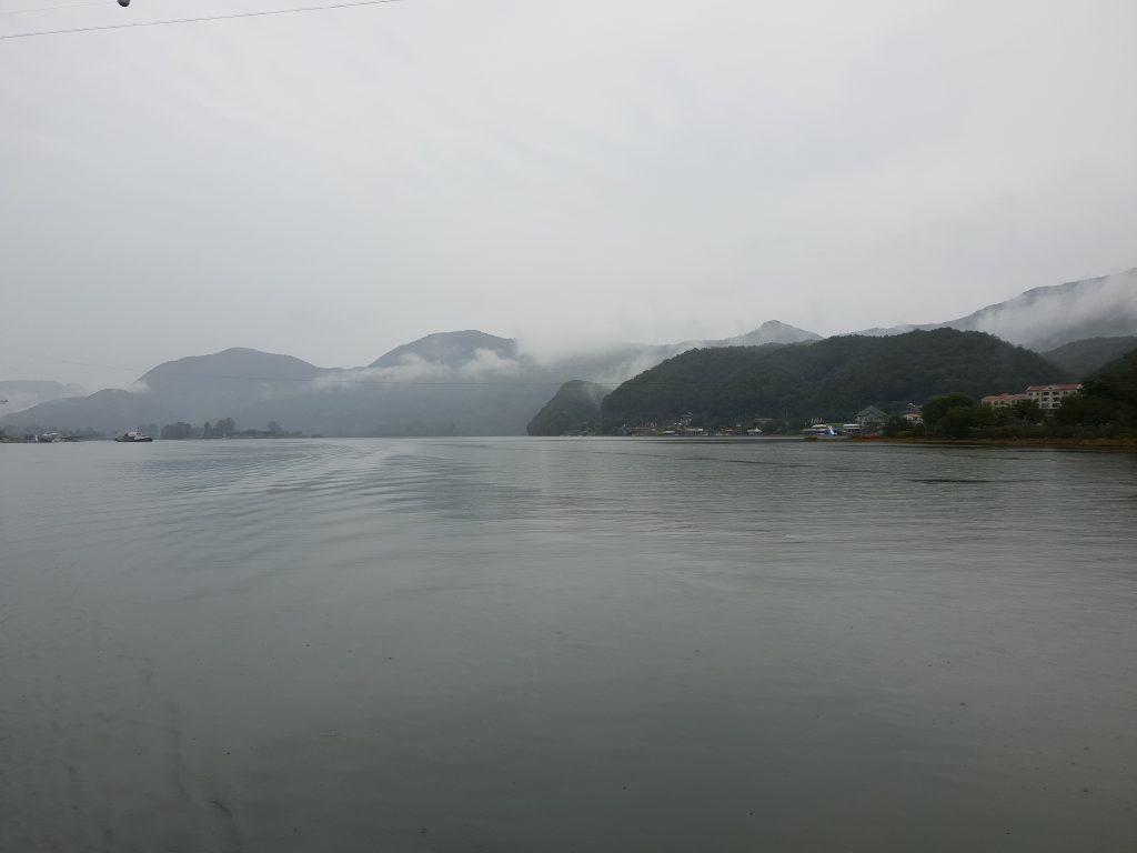 Han river view from the Nami island ferry boat