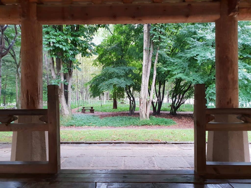 View from a Korean traditional gazebo