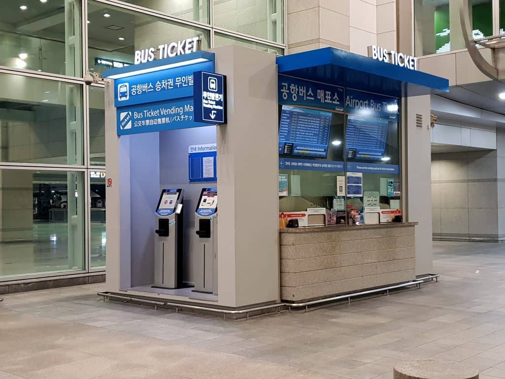 Bus ticket office in Incheon Airport