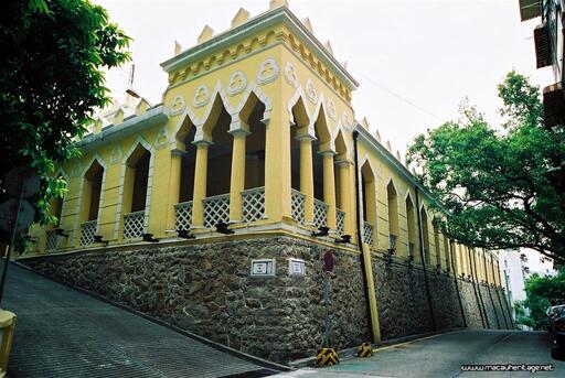 moorish barracks macau baroque style yellow and white brick