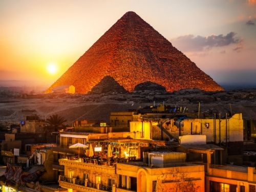 Pyramids from the Giza Plateau
