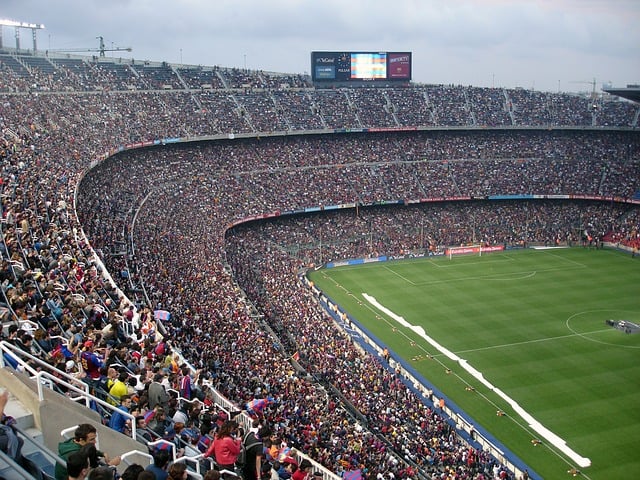 football soccer stadium camp nou in barcelona