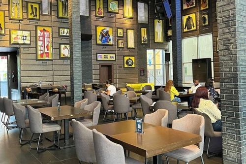 Floor-level seating at Hard Rock Cafe in Lagos
