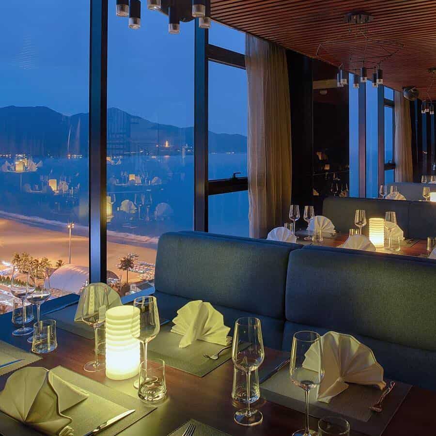 A cozy and beautiful corner at Sky View restaurant