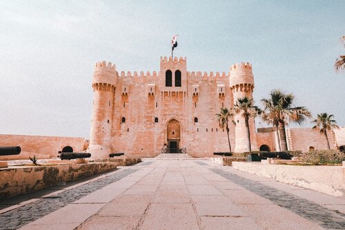 A full image of Fort Qaitbey in Alexandria Egypt 