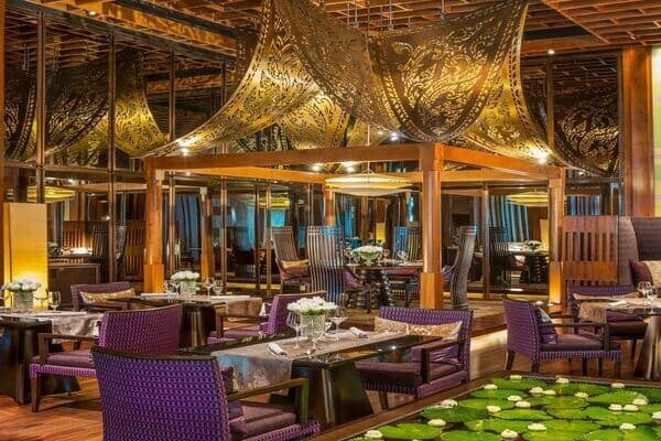 Beautiful decor and seating at Sra Bua by Kiin Kiin, restaurants in bangkok
