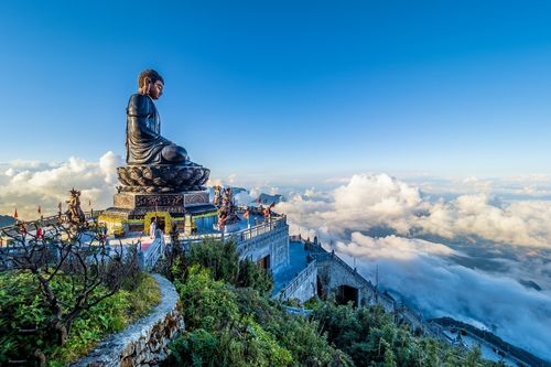 Giant Buddah Statue on the top of mountain Fansipan