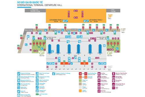 International terminal - Departure hall map